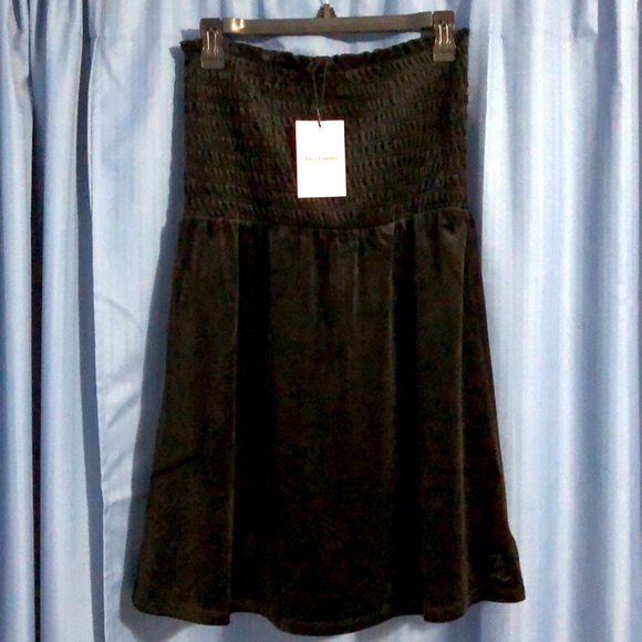 Juicy Couture Black Strapless Velour Pull-on Mini Dress Women’s Size Small - Picture 2 of 8